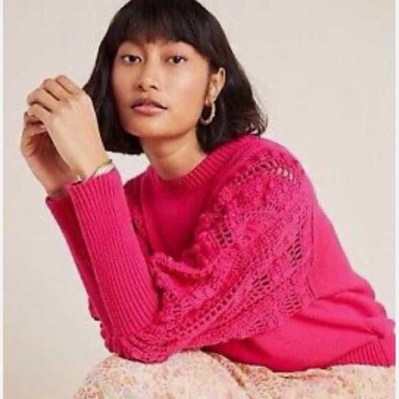 NWOT Anthropologie Stella Pardo Sweater Size Large Pink Z302-14